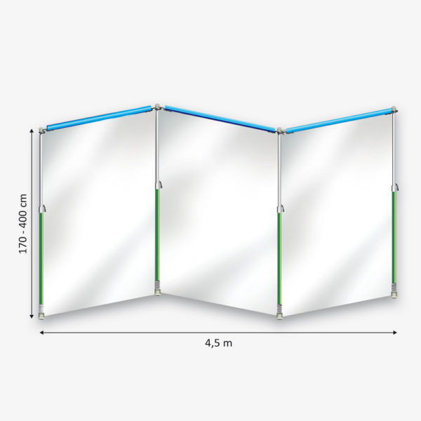 Curtain-Wall Staubschutzwand System Starterkit Skizze